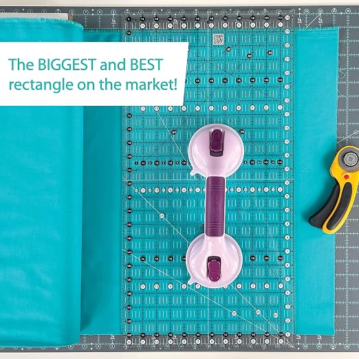 Creative Grids Quilt Ruler 12-1/2in x 24-1/2in Rectangle – CGR1224 – Made in USA, Non-Slip Grip Acrylic Quilting, Sewing, Crafting, Patchwork Ruler for Measuring & Cutting Fabric