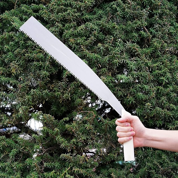 KAKURI Temagari Saw 14" Long Japanese Tree Limb Saw, Razor Japanese Steel Blade, Large Hand Pruning Saw for Cutting Tree, Log, Limb, Thick Branch, Raw Wood, Made in JAPAN