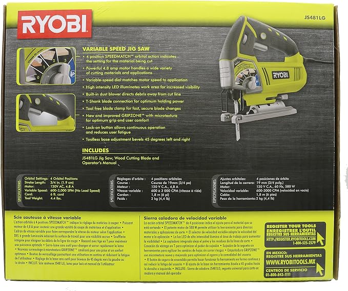 4.8 AMP Corded Variable Speed Orbital JIG Saw