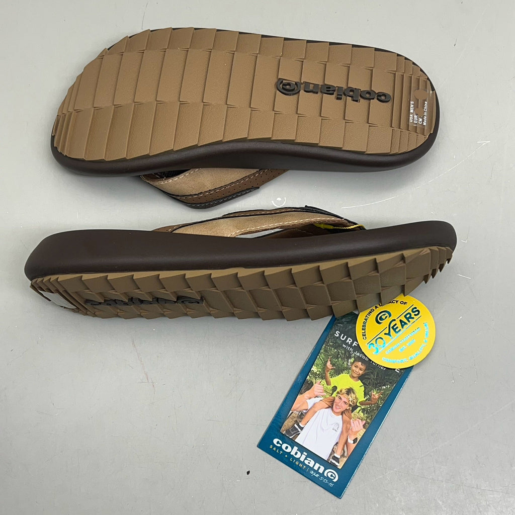 COBIAN Compass Synthetic Leather Strap Sandals Men's Sz 11, EU 44 Chocolate COM25-201-11