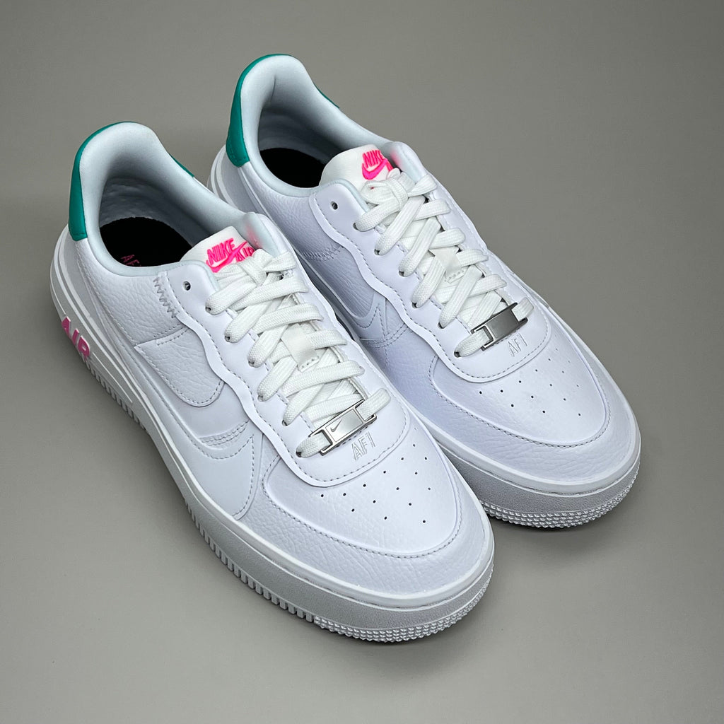 NIKE Air Force 1 PLT.AF.ORM Tapered Toe Shoes Sz Women's 8 White/Pink/Blue FN7180-100