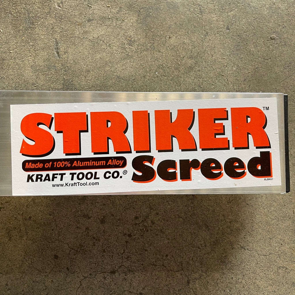 KRAFT TOOL CO. Striker Screed 168”x3-1/2”x1-1/2” ALUMINUM CC612AL