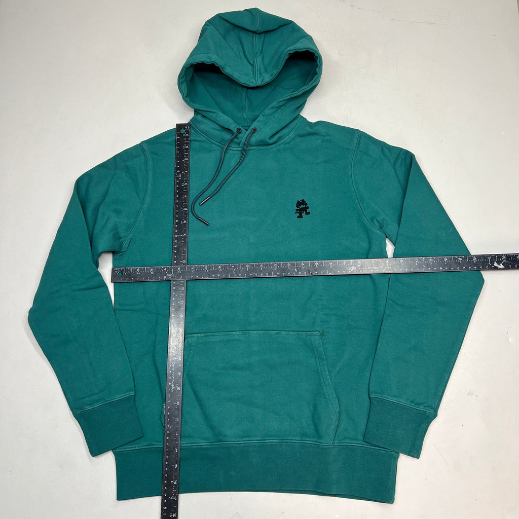 MONSTERCAT Hooded Drawstring Sweatshirt W/ Velvet Logo Men's Sz S Emerald Green