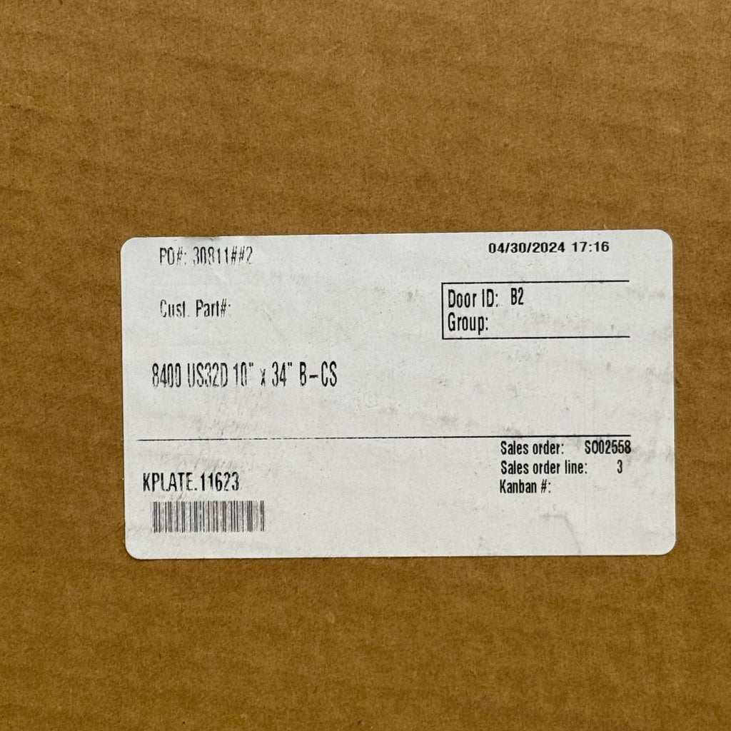 ALLEGION (5 PACK) Stainless Steel Kick Plate 8400 10" x 34" Grey US32D