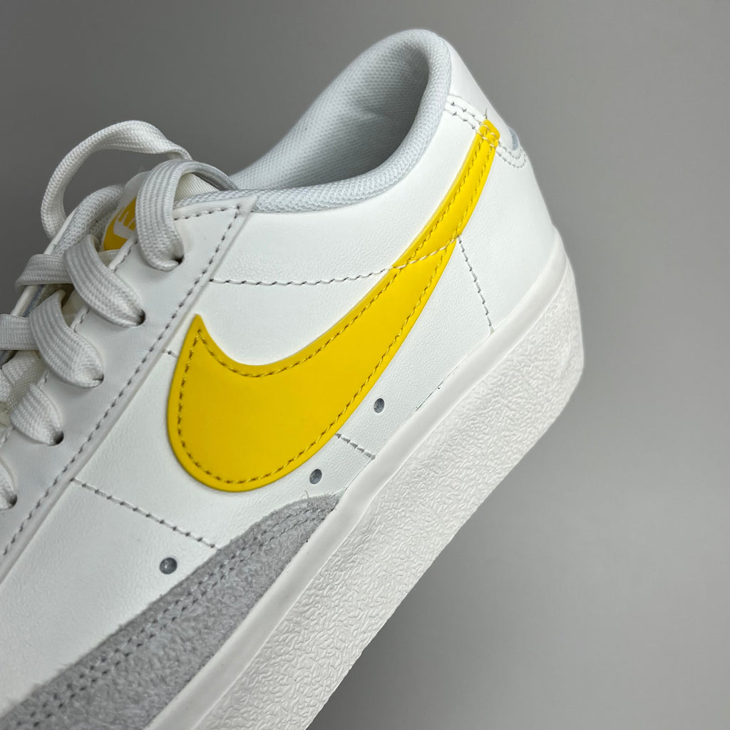 NIKE Shoes Blazer Low Cut Platform Sneaker Sz Women's 10.5 Men's 9 Yellow/Grey/White