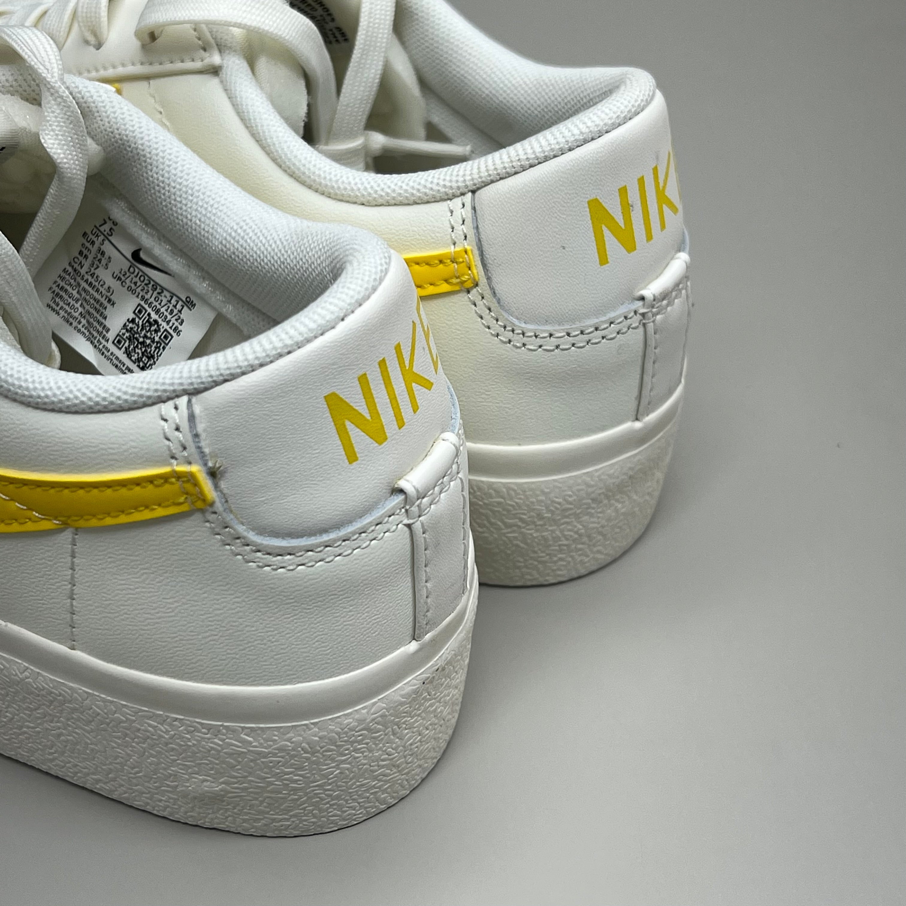 NIKE Shoes Blazer Low Cut Platform Sneaker Sz Women's 6.5 Men's 5 Yellow/Grey/White