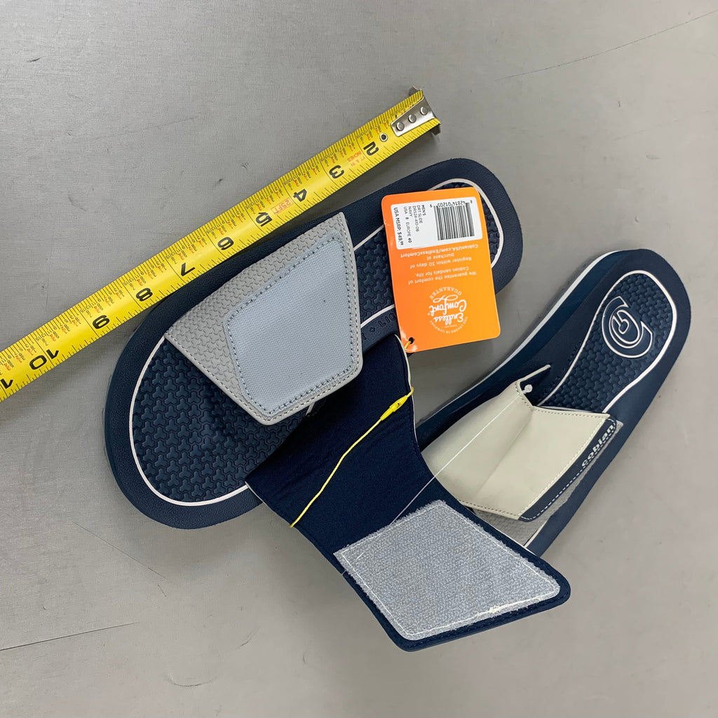 COBIAN DRT Synthetic Leather Strap Slide Sandals Men's Sz 11, 44 EU Navy DRS24-410-11
