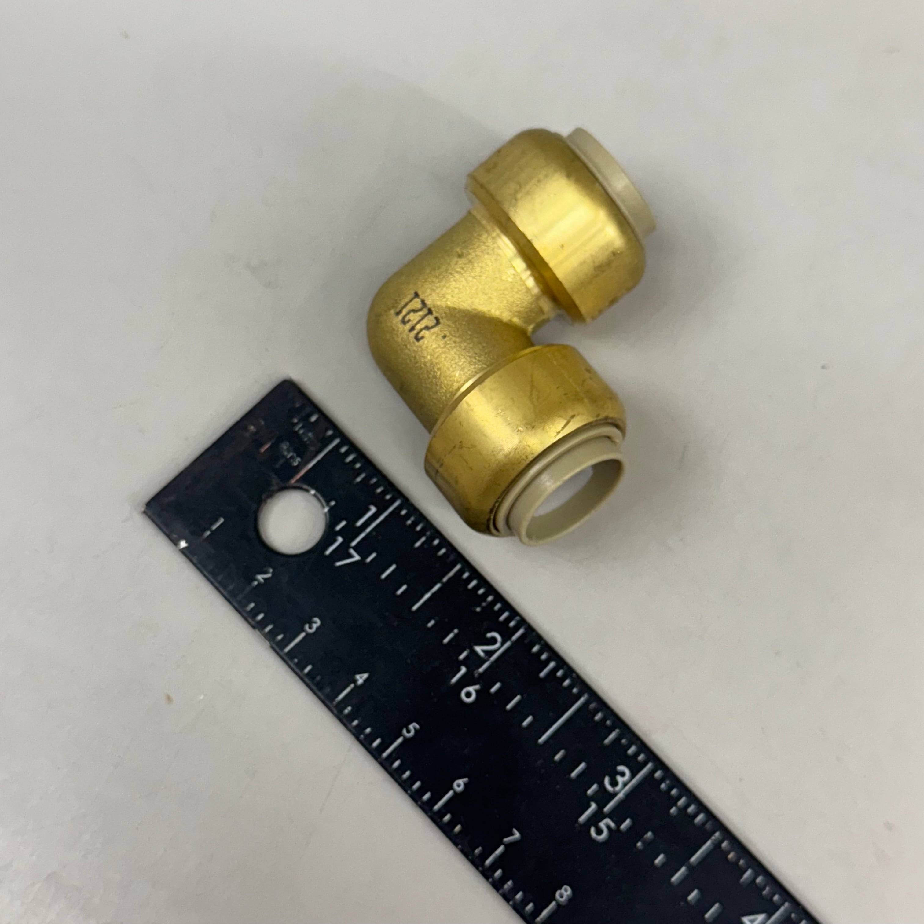 JONES STEPHENS Plumbite 90 Elbow Push On  1/2"x1/2" Brass C77425LF
