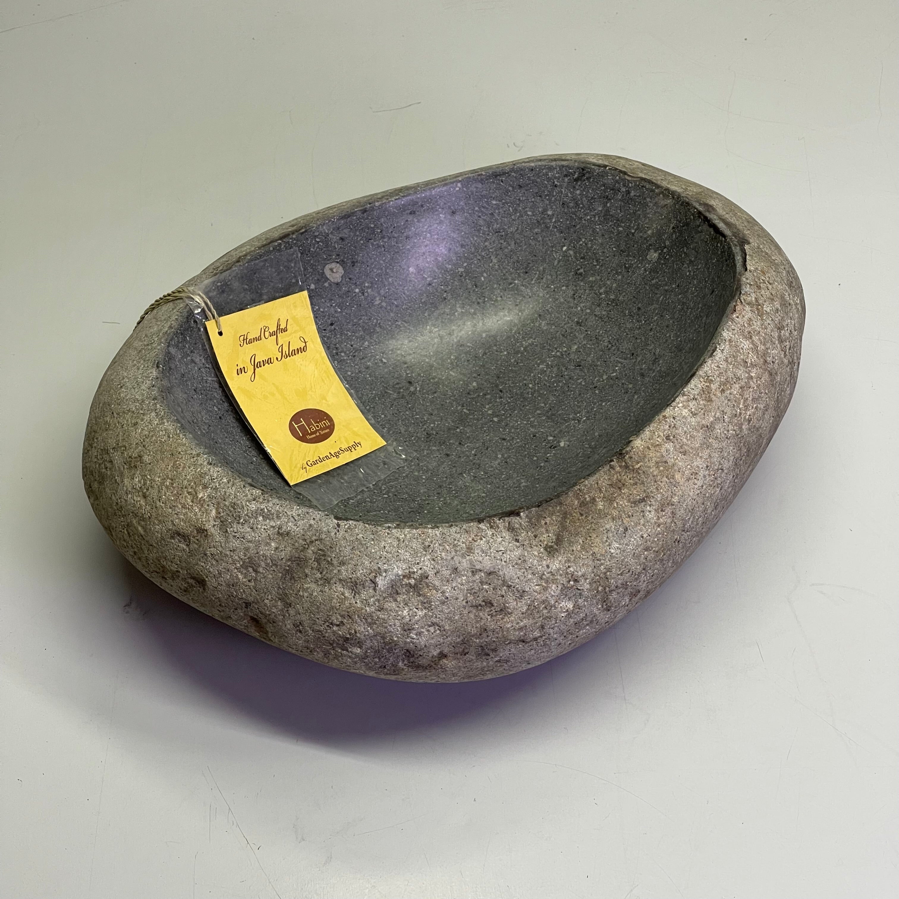HABINI River Stone Bowl 15"x11.5"x5" Grey