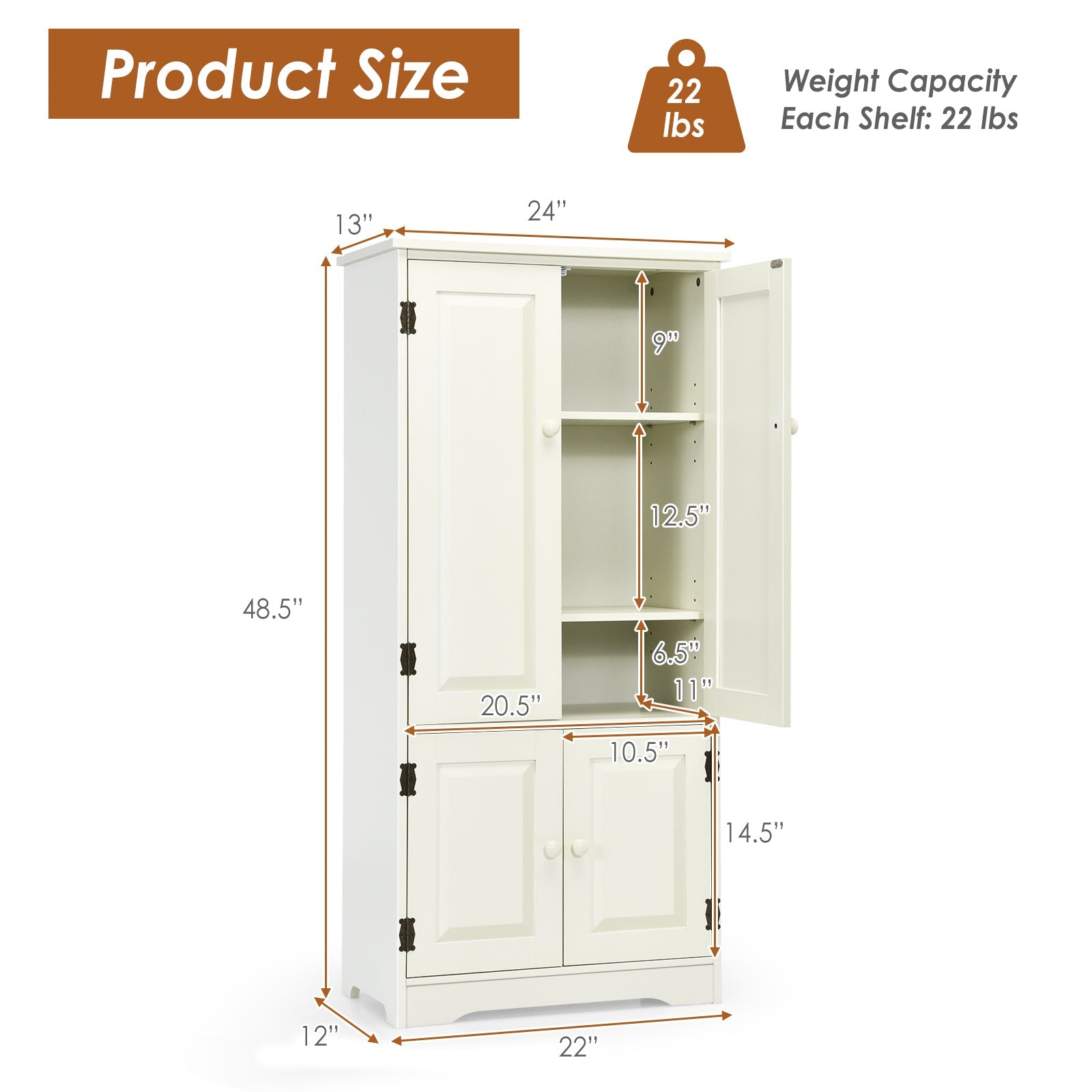 Accent Storage Cabinet Adjustable Shelves