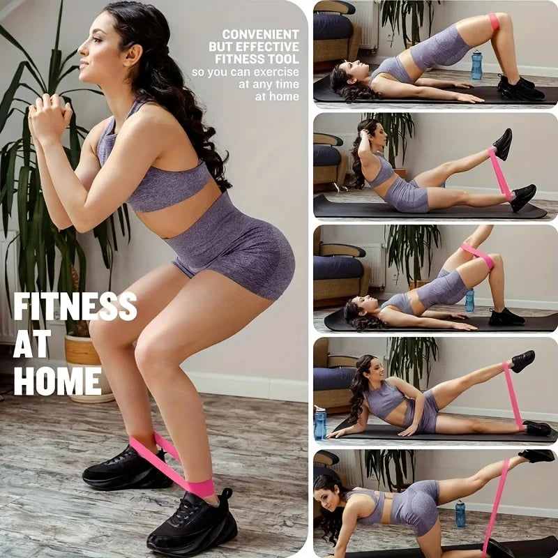 3 Piece Natural Latex Yoga Resistance Bands | Hip and Leg Shaping Trainer with Ankle Straps
