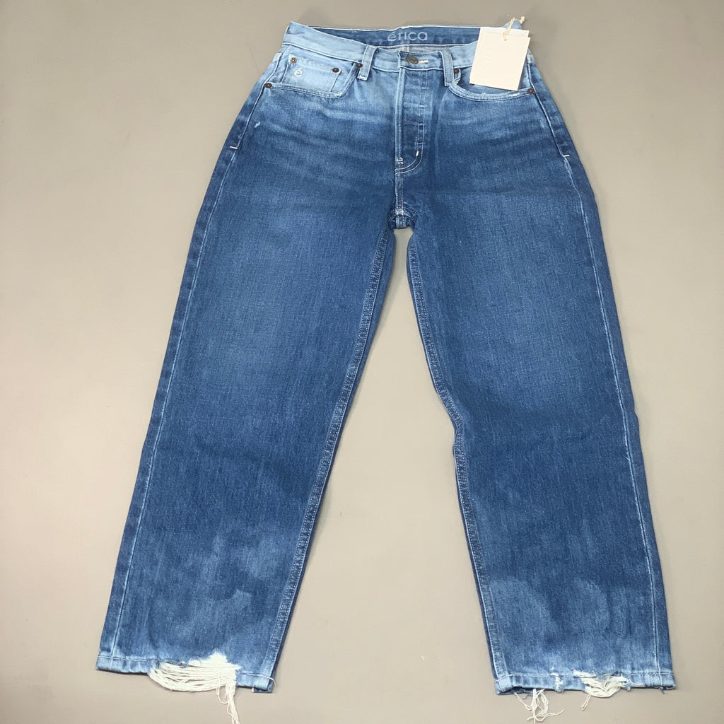 ETICA Tyler Vintage Straight Crop Jeans 100% Cotton Shipwreck Size 24 EW178114A
