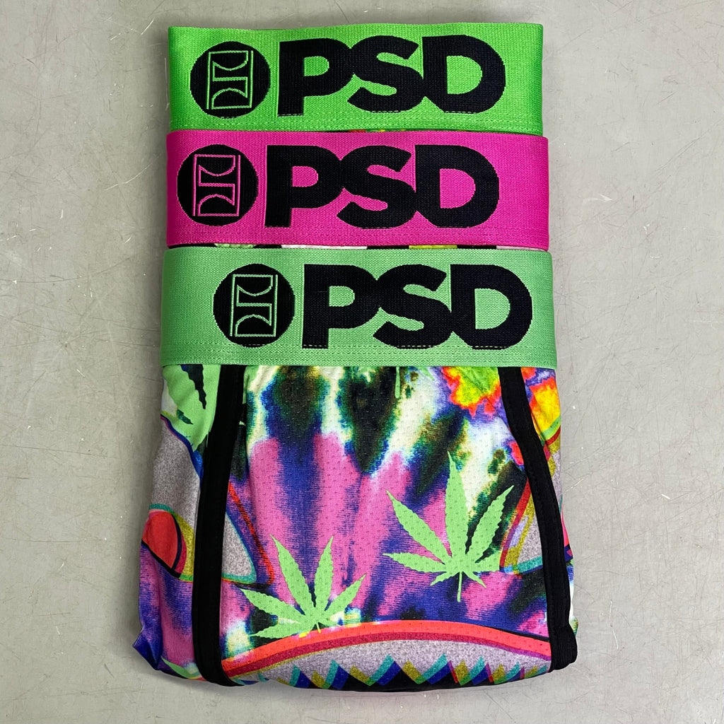 PSD (3 PACK) Neon Cannabis Men's Boxer Briefs Large NEON CANNABIS