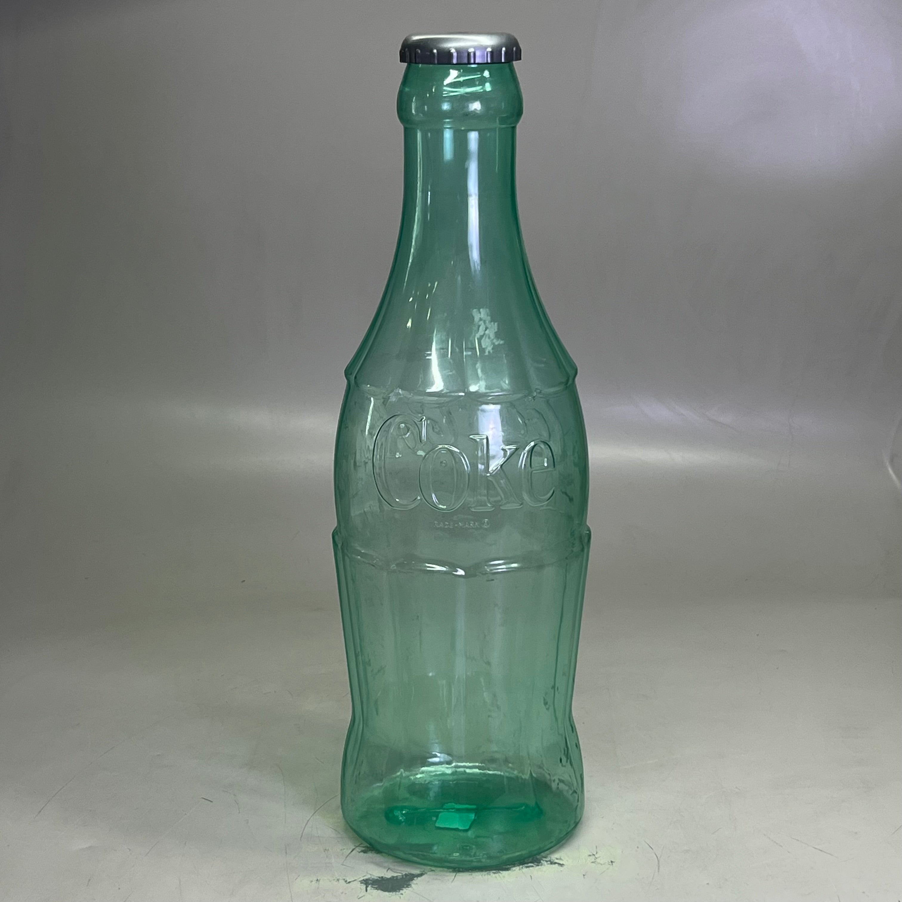 ZA@ COCA-COLA (2 PACK) Plastic Coke Bottle Bank 22"H Green & Red (AS-IS) D