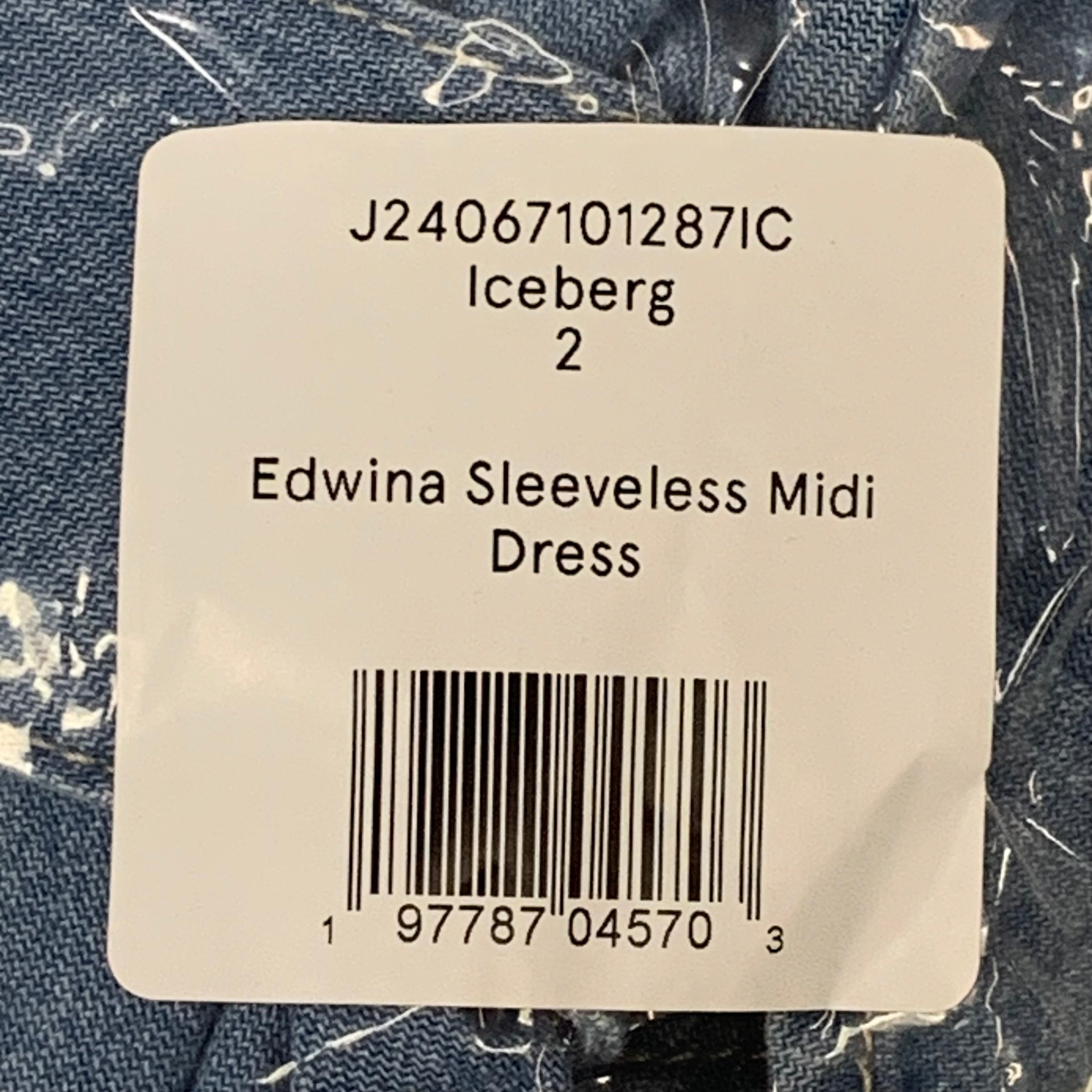 VERONICA BEARD Jeans Edwina Sleeveless Midi Dress Sz-2 Iceberg J24067101287IC