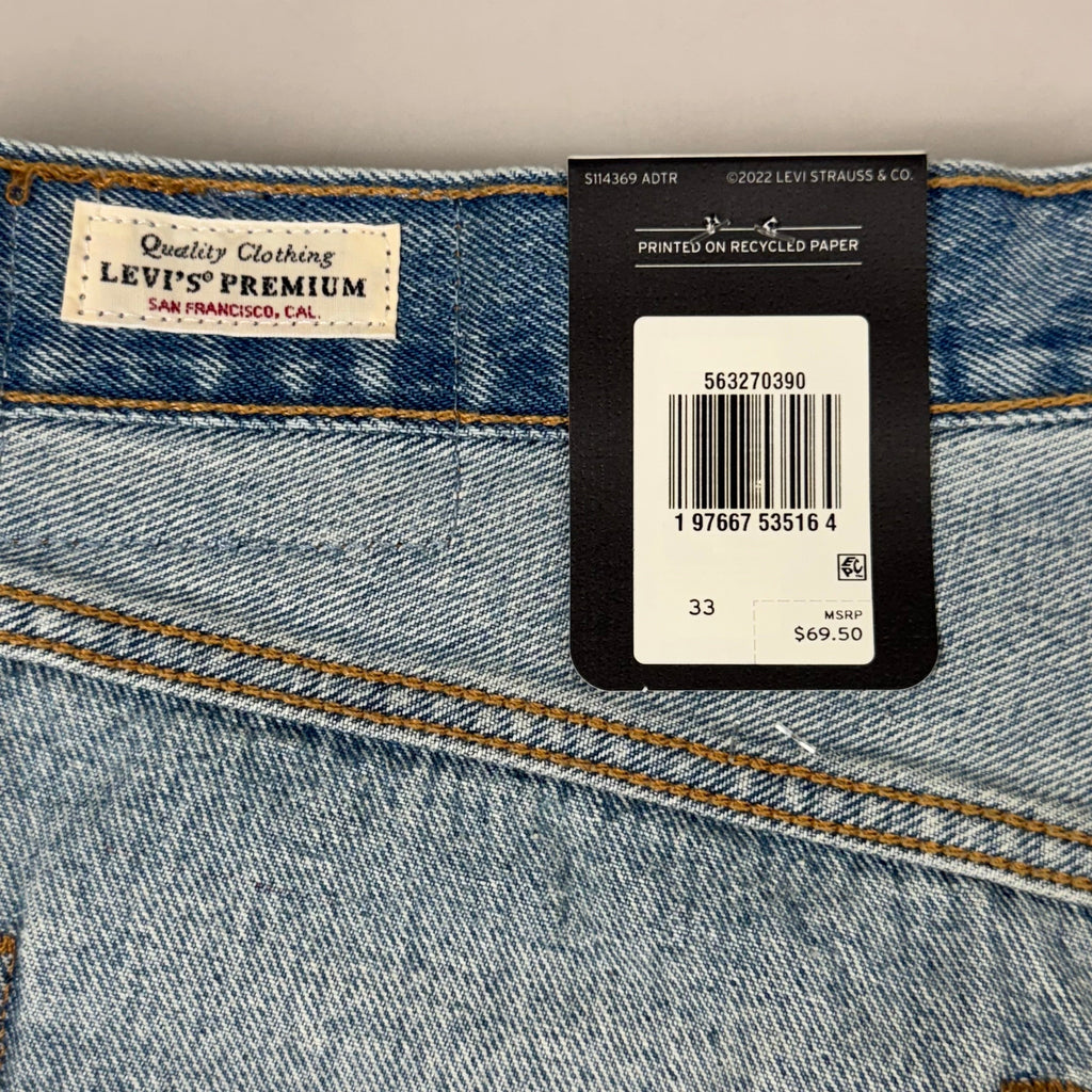 LEVIS 501 Original Fit High Rise Shorts Women's Sz 33 Vague Finish Medium Wash