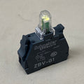 SCHNEIDER ELECTRIC Snap In Light Module Push Button 1.8"x1.3"x0.4" Black ZBVG1