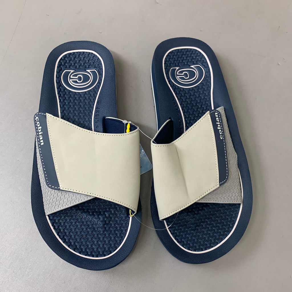 COBIAN DRT Synthetic Leather Strap Slide Sandals Men's Sz 8, 40 EU Navy DRS24-410-8