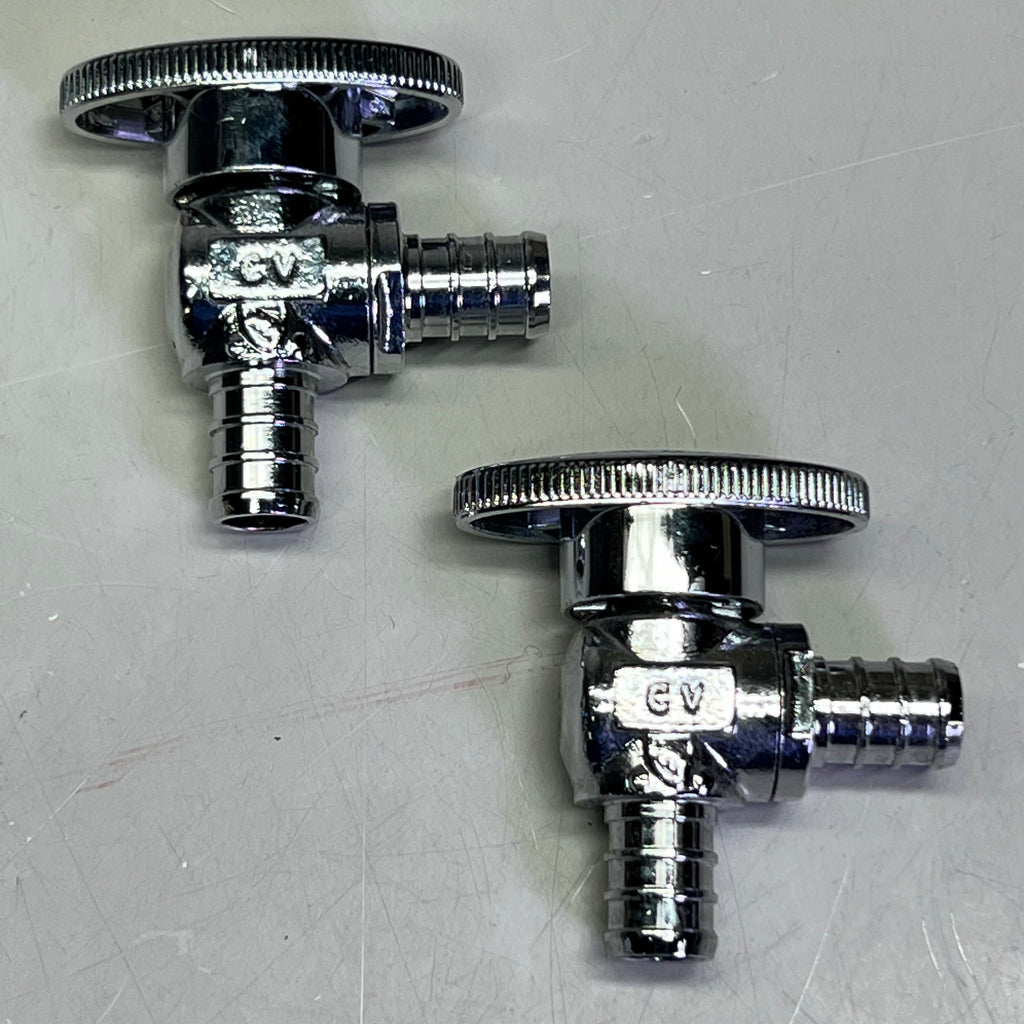 CROWN (5 Pack) Turn Supply Stop Valve 1/4", Chrome