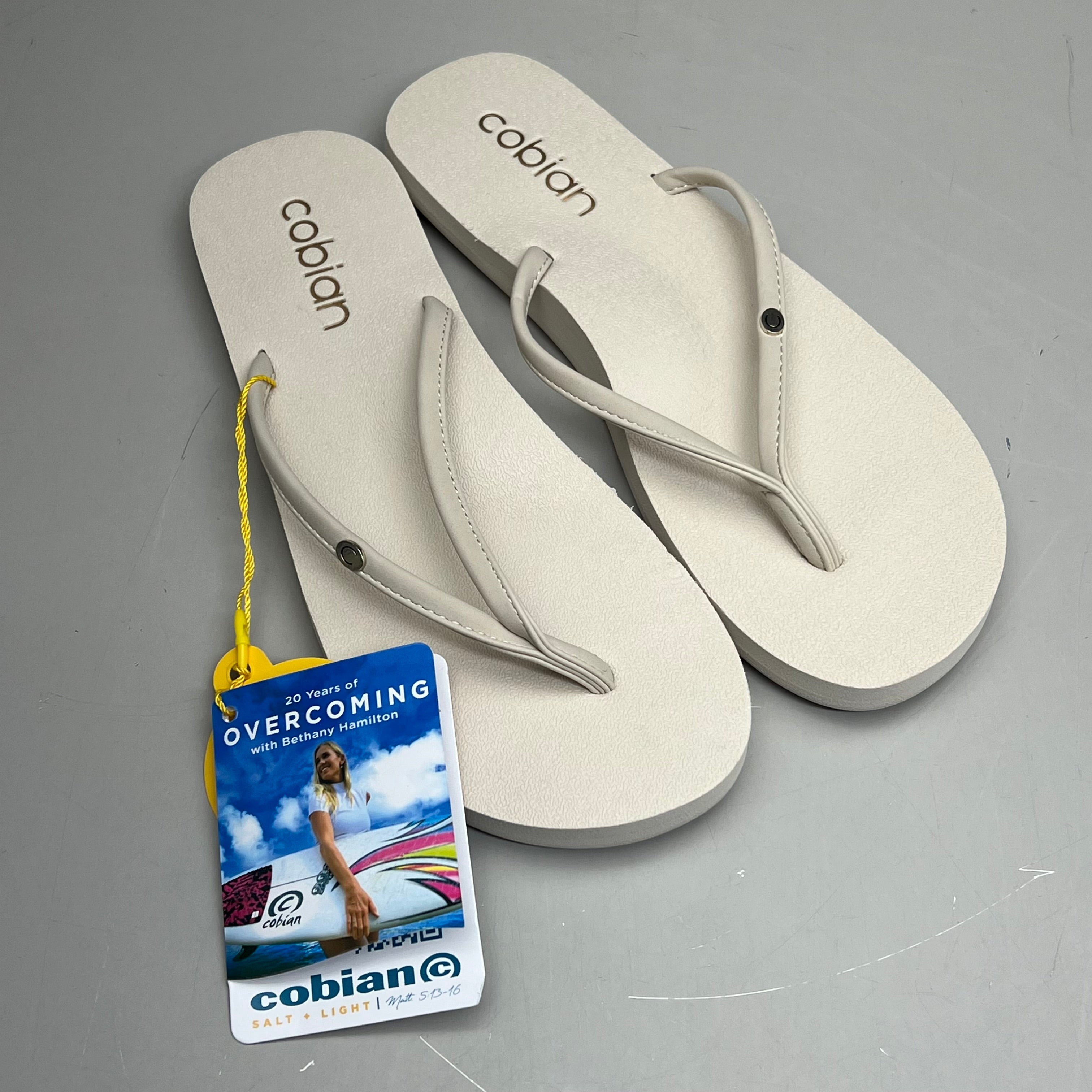 COBIAN Nia's Bounce Synthetic Leather Sandals Women's Sz 7, EU 37 Cream NIA25-110-7