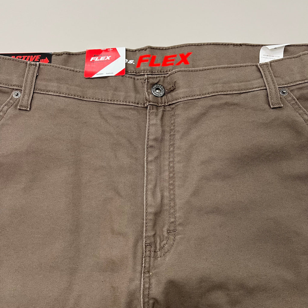 DICKIES Flex Regular Fit Double Knee Pant Men's Sz 40X32 Stonewashed Mushroom