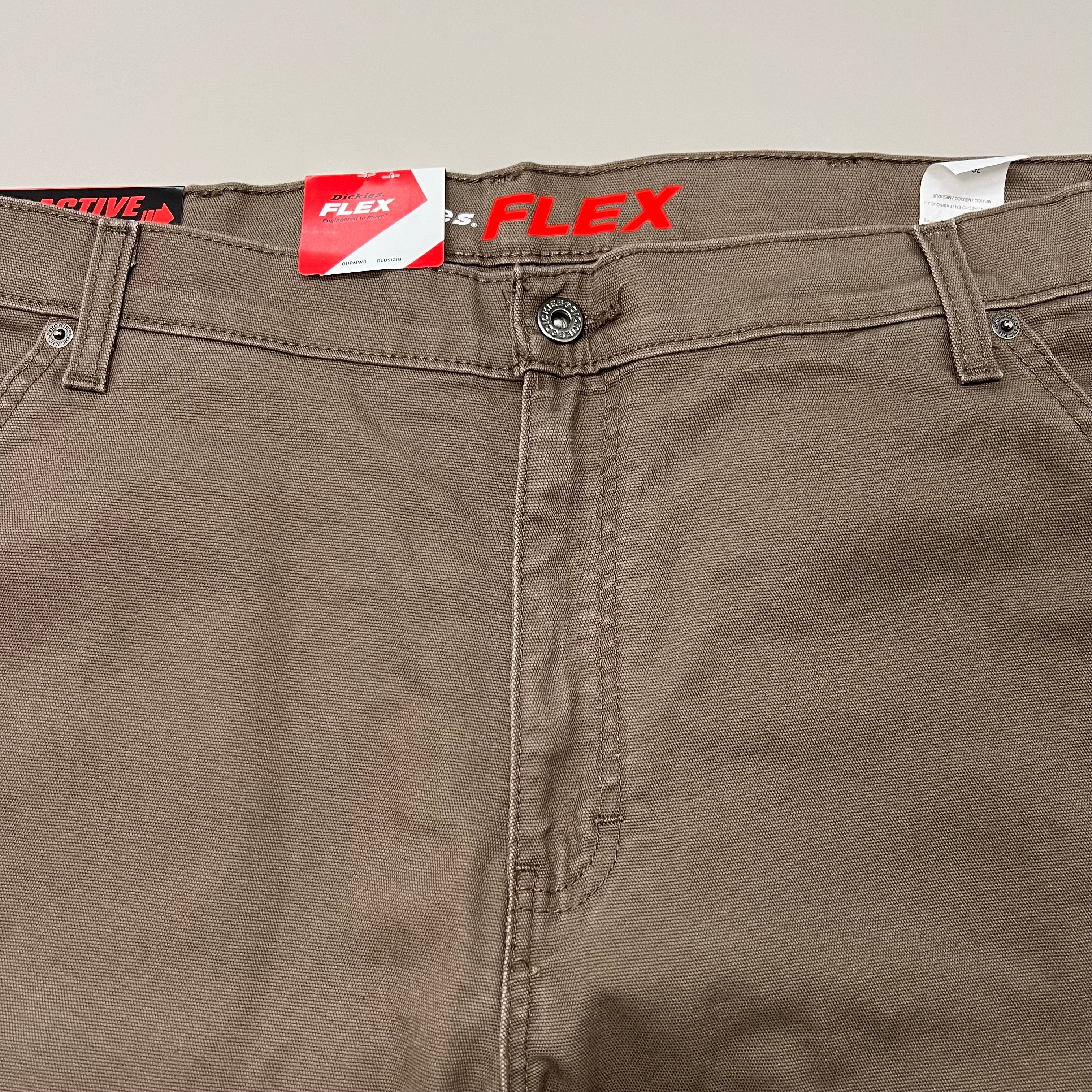 DICKIES Flex Regular Fit Double Knee Pant Men's Sz 40X32 Stonewashed Mushroom
