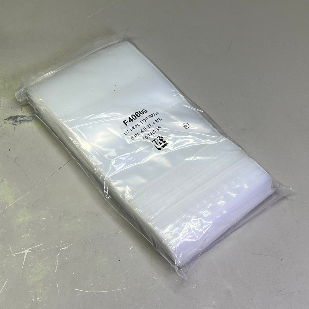 ELKAY PLASTICS (1000) LD Poly Seal-Top Bags 4.0mil. 6 in.x 9 in. F40609