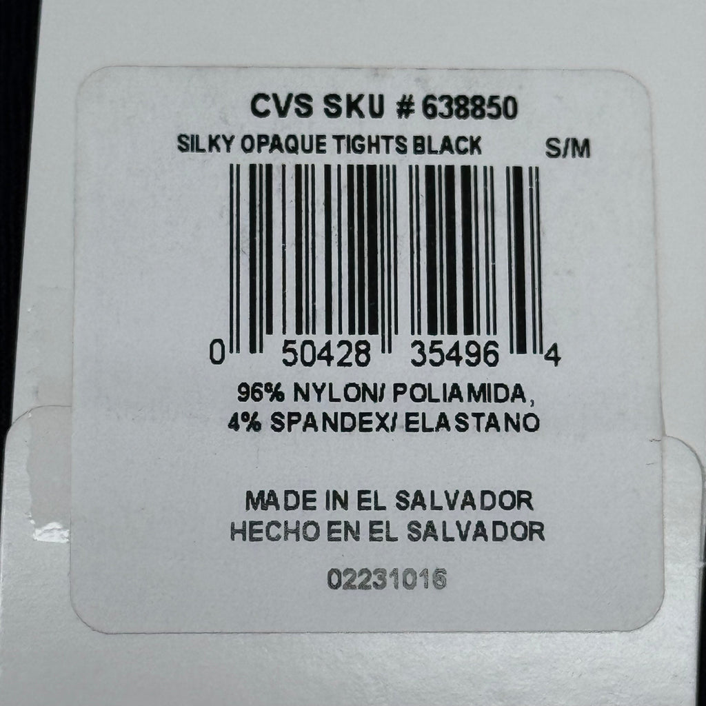 HANES (3 PACK) Style Silky Opaque Tights Non-Control Top Women's S/M Black 638850