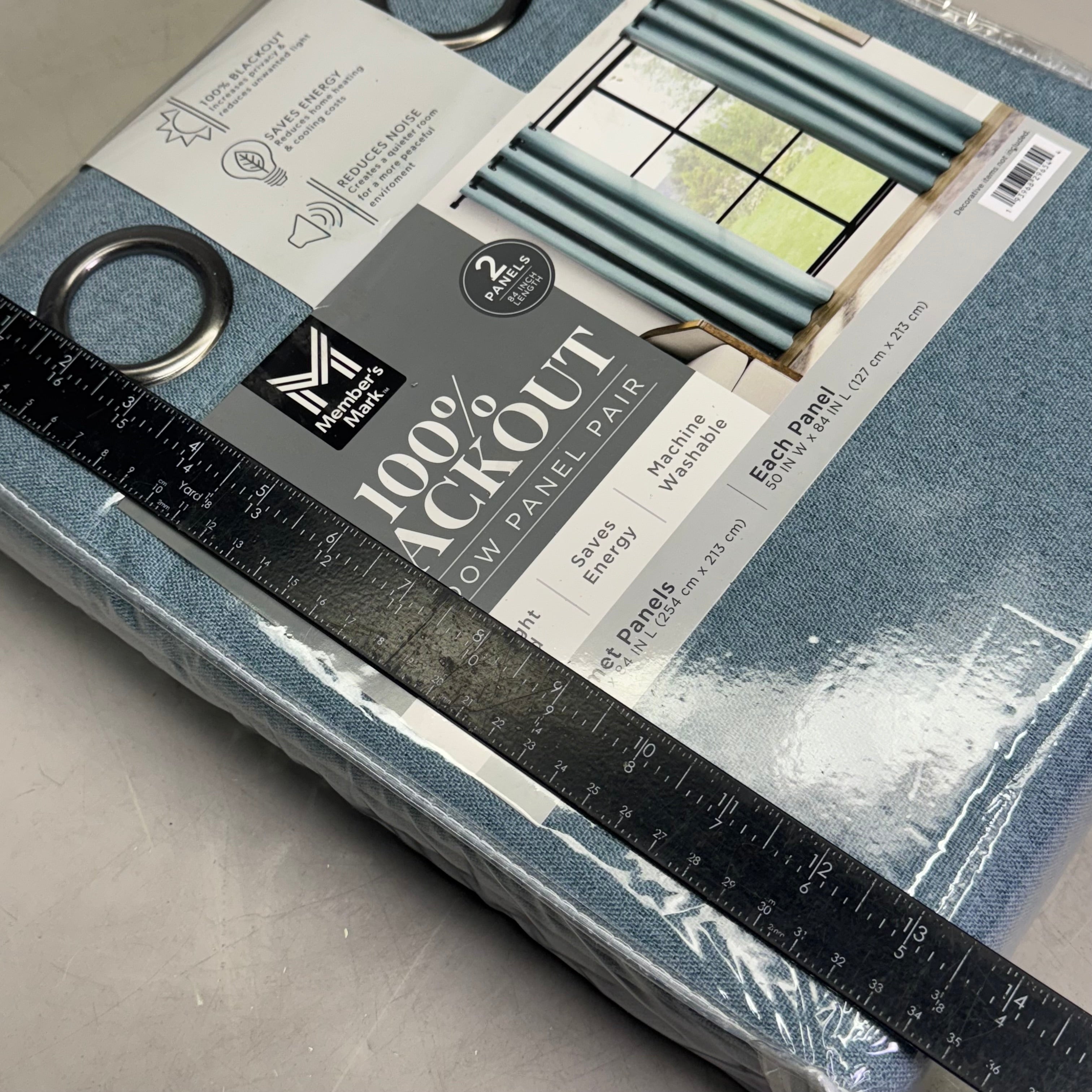 MEMBER'S MARK Window Panel Pair 100" W x 84" L, Blue