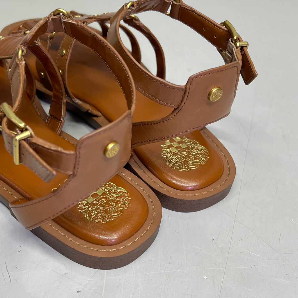 VINCE CAMUTO Leather Studded Gladiator Sandals Women's Sz 9M Caramelo VC-Claira