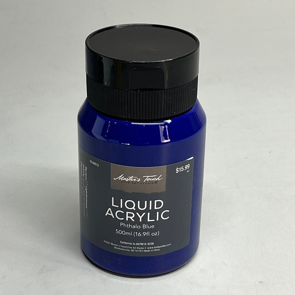 MASTERS TOUCH (2 PACK) Liquid Acrylic Artist Paint 16.9 oz Phthalo Blue 1818913