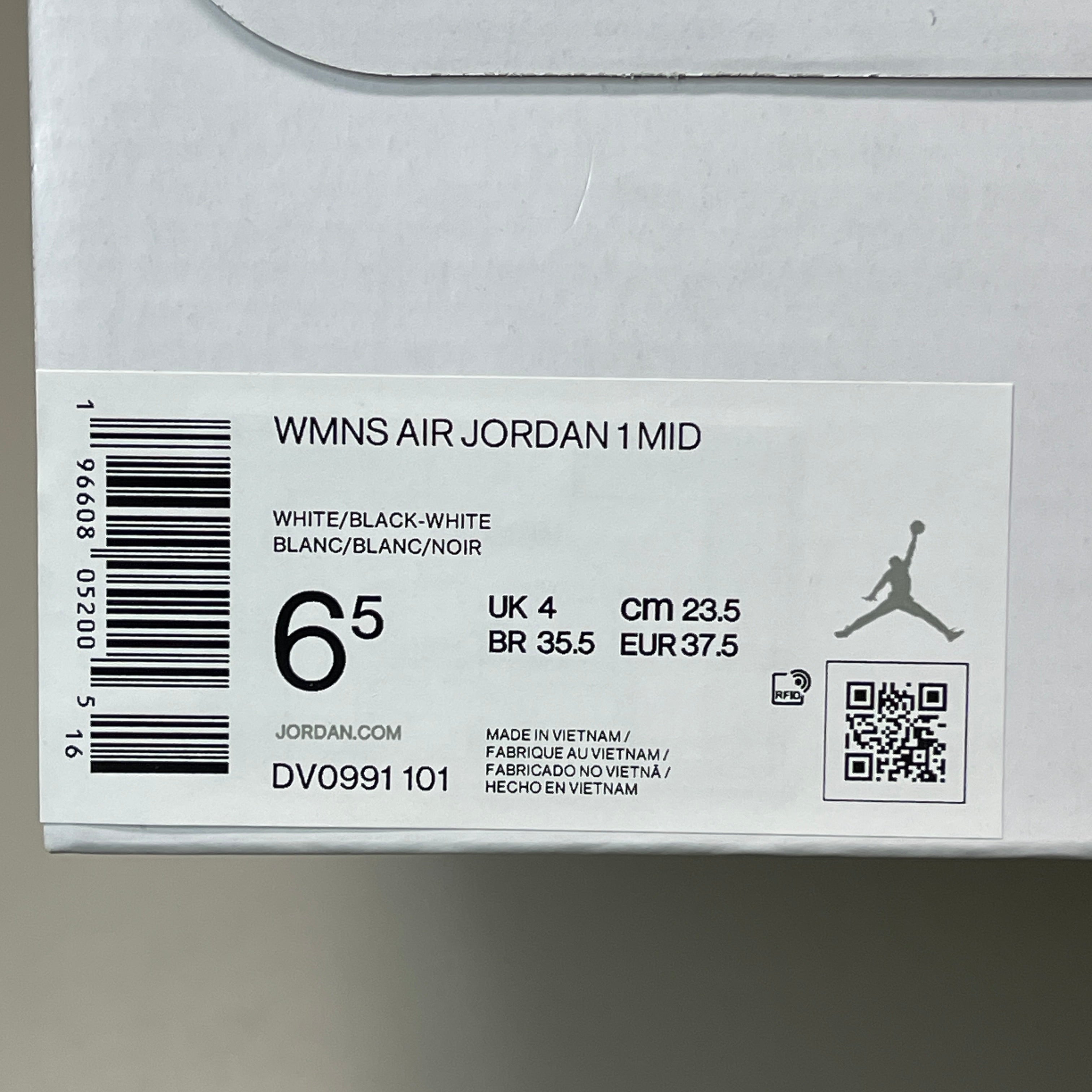 NIKE AIR JORDAN 1 Mid Panda Shoe Women's Sz 6.5 Black / White DV0991-101 (New)