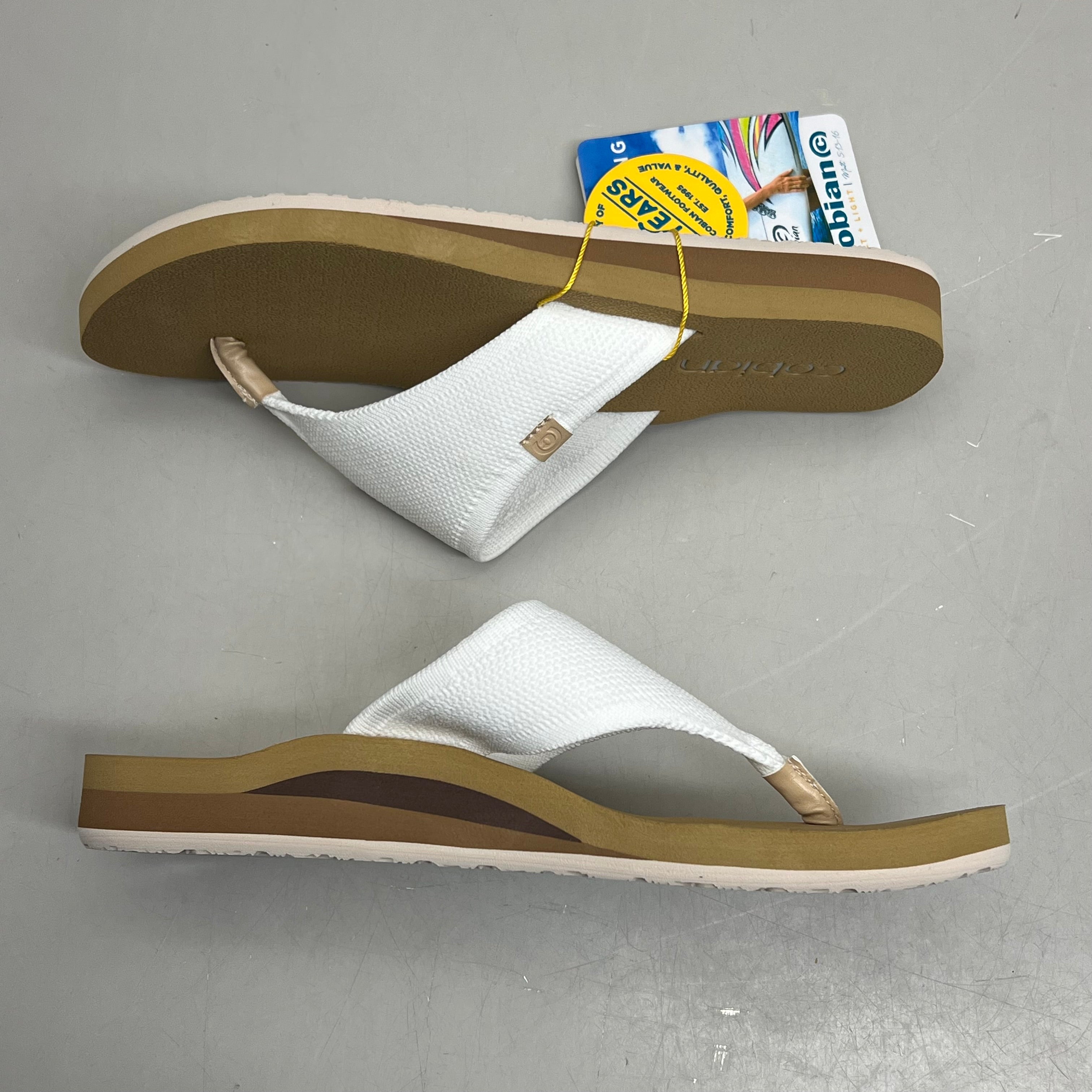 COBIAN Bermuda Bounce Mesh Strap Women's Sz 8 EU 38.5 Cream BEB24-110-8