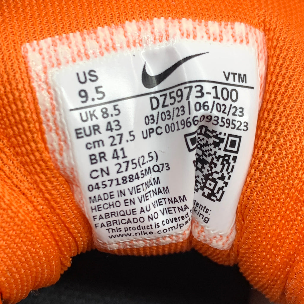 NIKE Zoom Pegasus 40 OK STATE White Shoes, Brilliant Orange & Black 11 W 9.5 M DZ5973-100