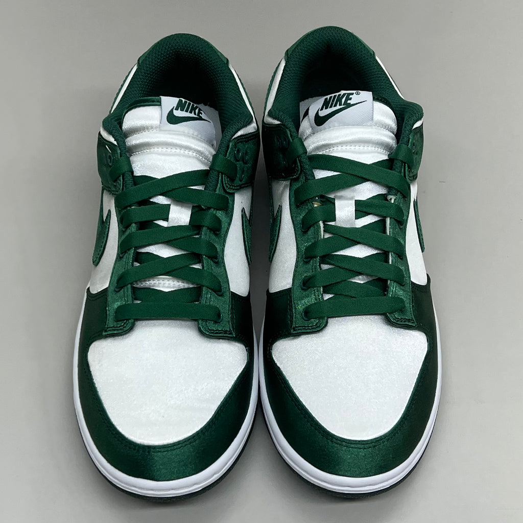 NIKE Dunk Low Satin ESS SNKR Sz Women's 5 Men's 3.5 White/Team Green DX5931100