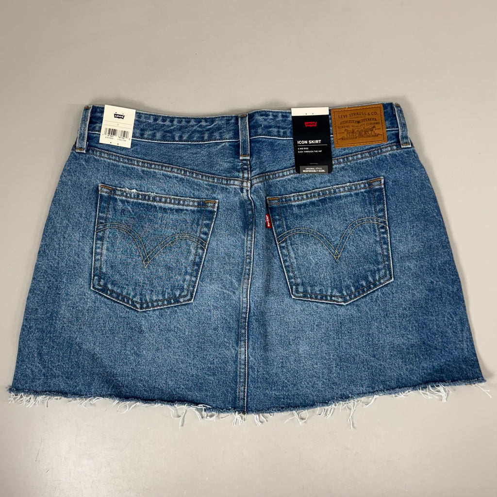 LEVIS Recrafted Icon Skirt Mid Rise Original Women's Sz 31 Novel Notion Med Wash