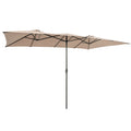 15 Feet Double-Sized Patio Umbrella with Crank Handle and Vented Tops