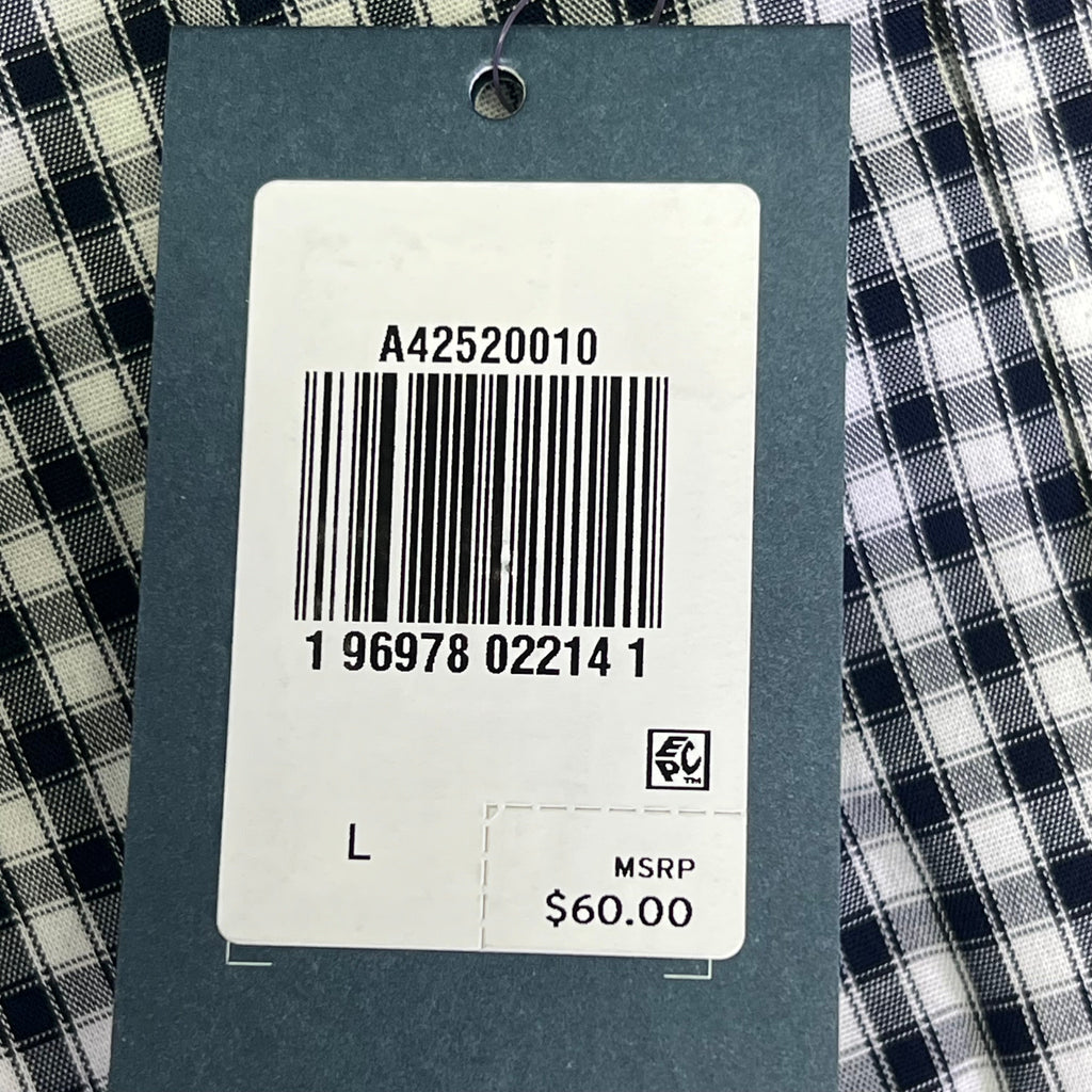 DOCKERS Signature Stain Defender Button Up Shirt Men's Sz L Navy Blue A42520010