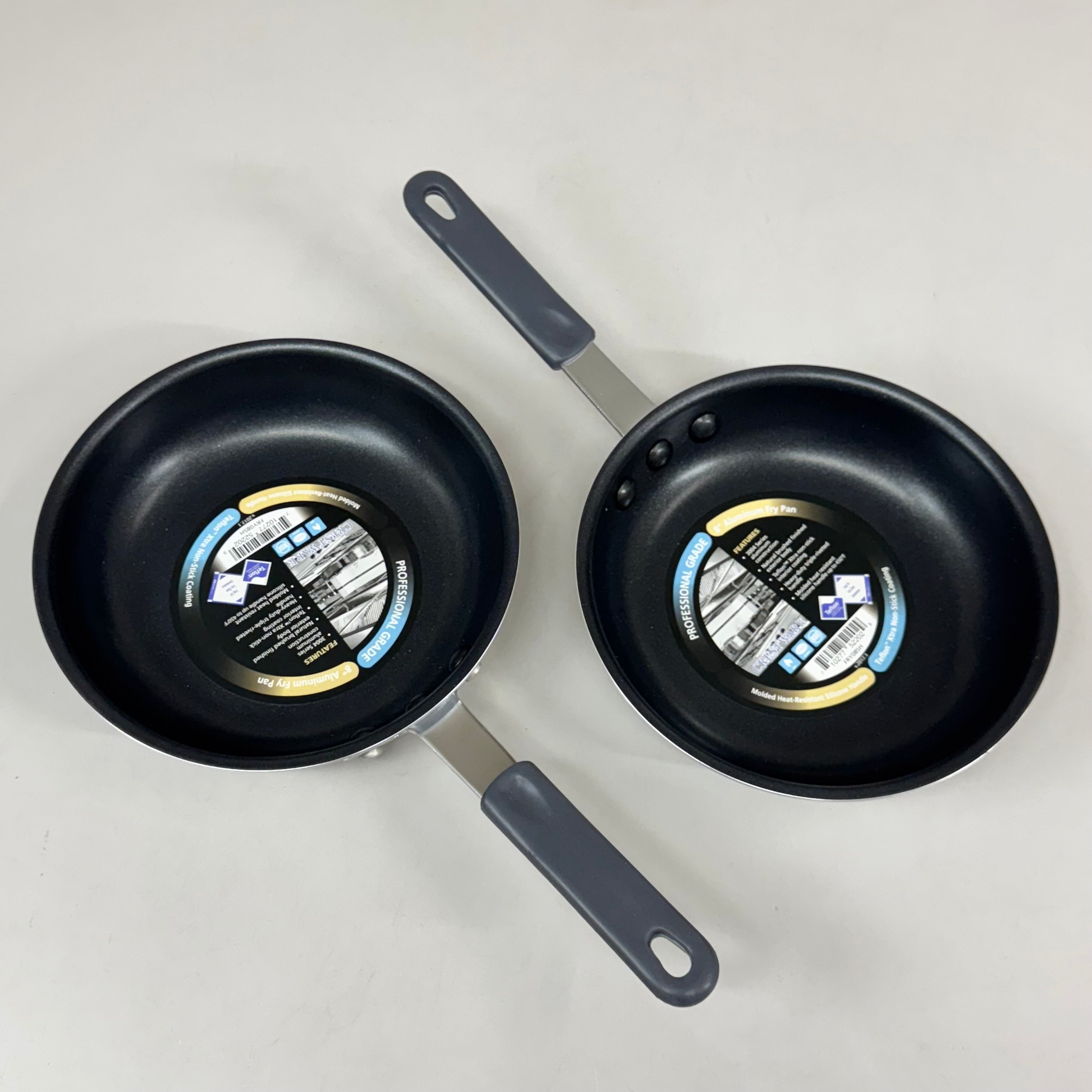 CRESTWARE (2 PACK) Teflon Xtra Non-Stick Coating Fry Pan Black/Chrome FRY08SH