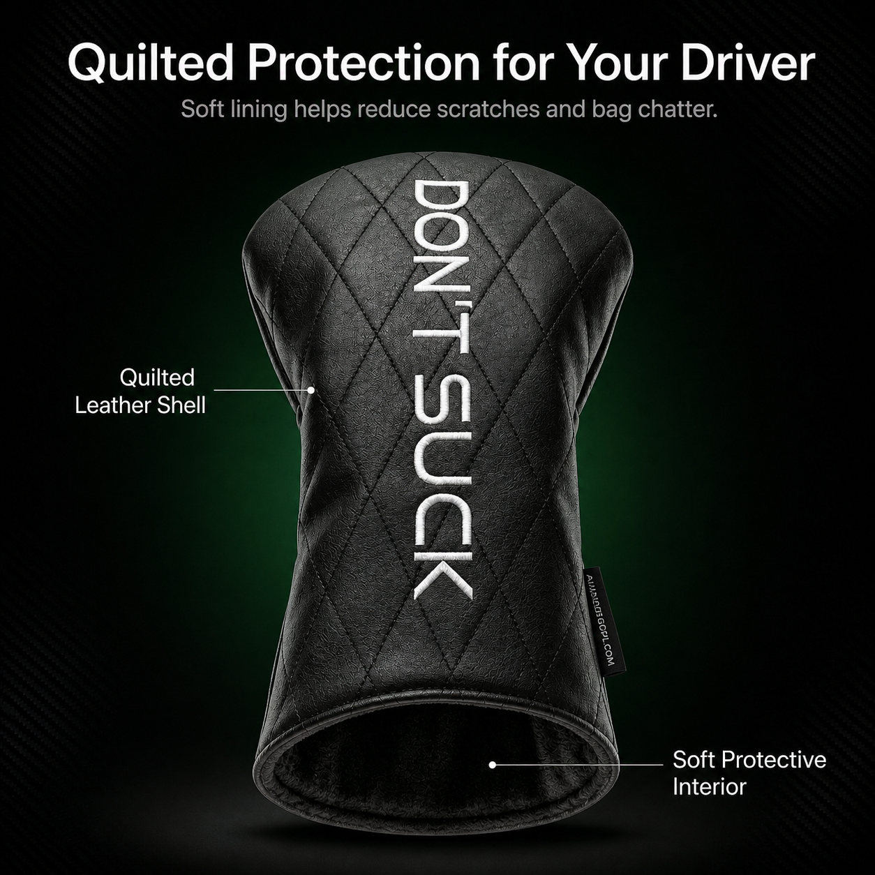 Don’t Suck™ Driver Headcover — Premium Black Diamond Quilted Fit (460cc)