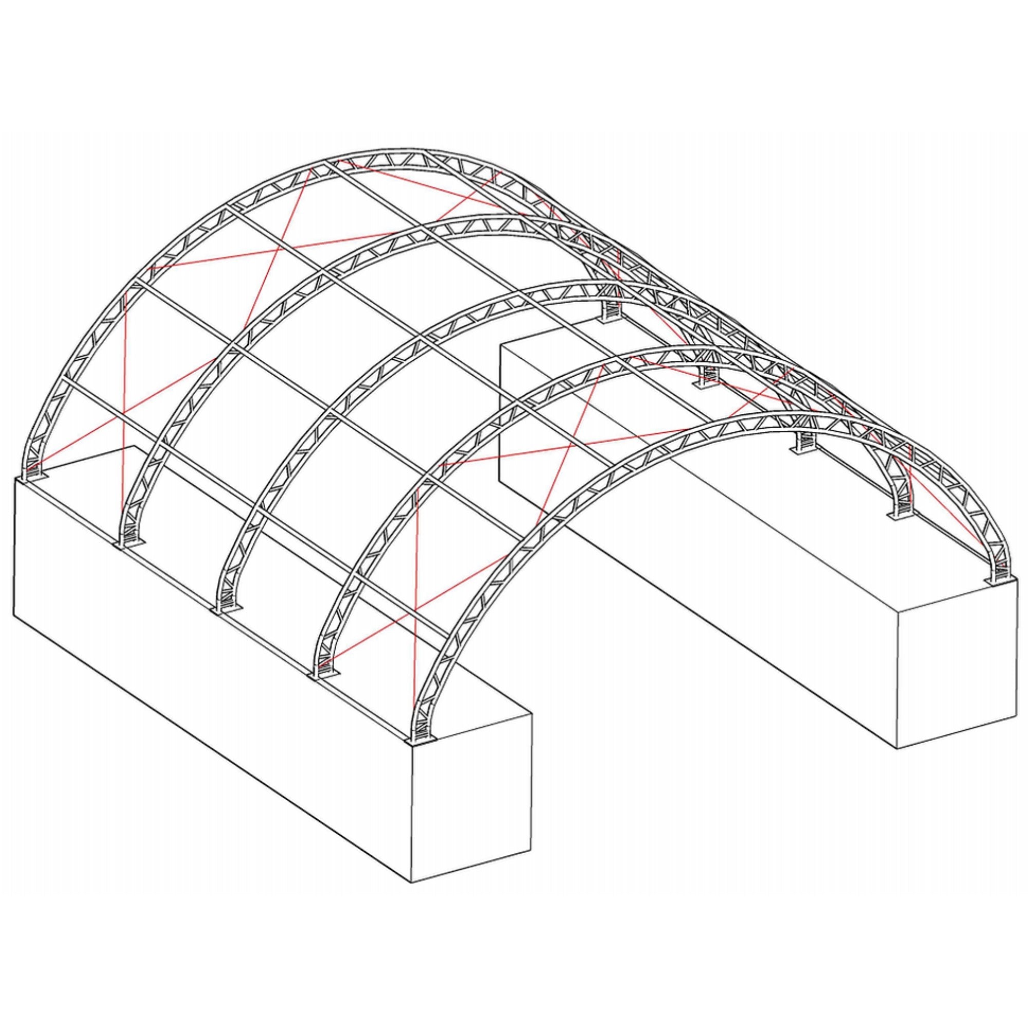 40'x40'x15' Double Truss Shipping Container Canopy Shelter