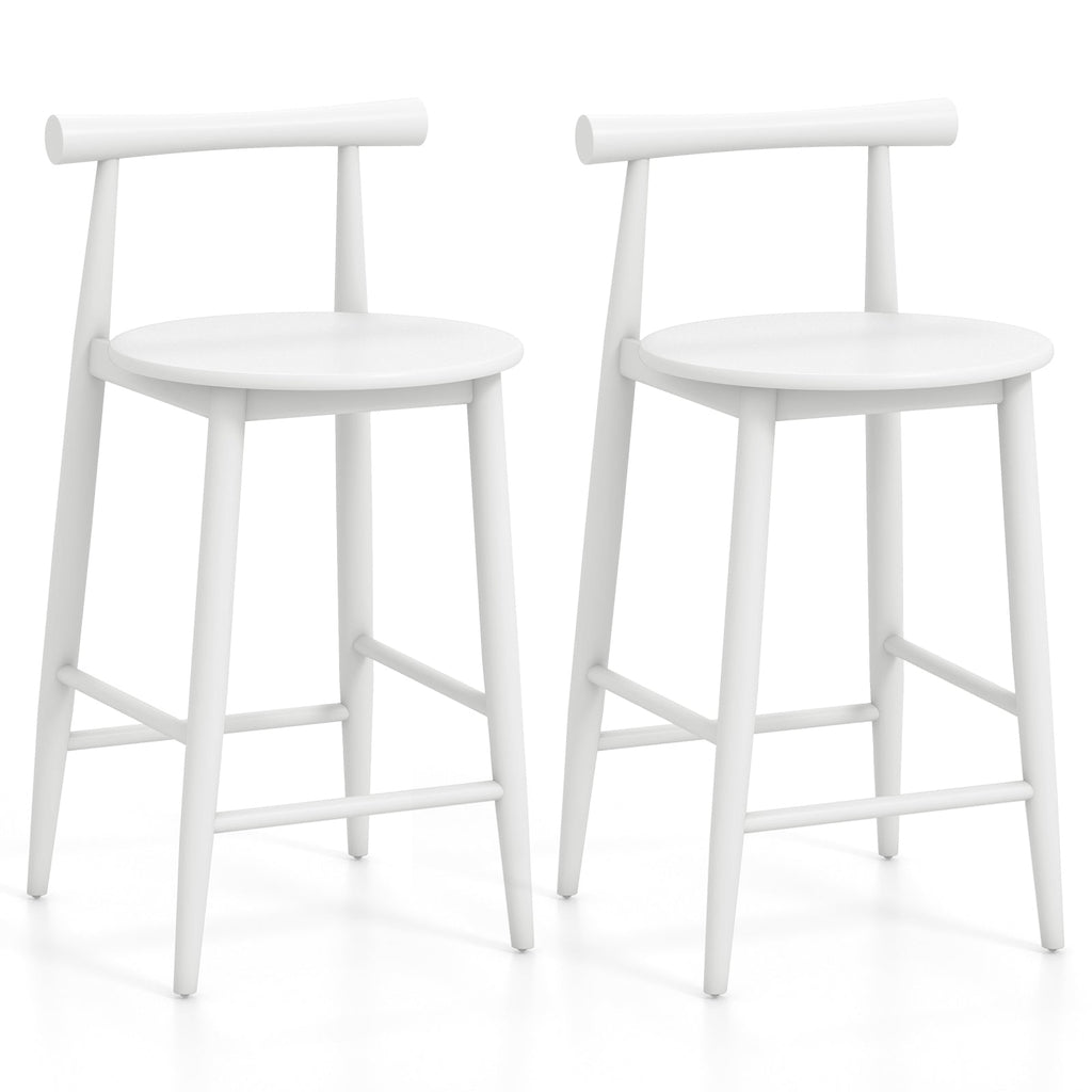 Counter Height Bar Chair Set with Acacia Wood Frame and Supporting Legs