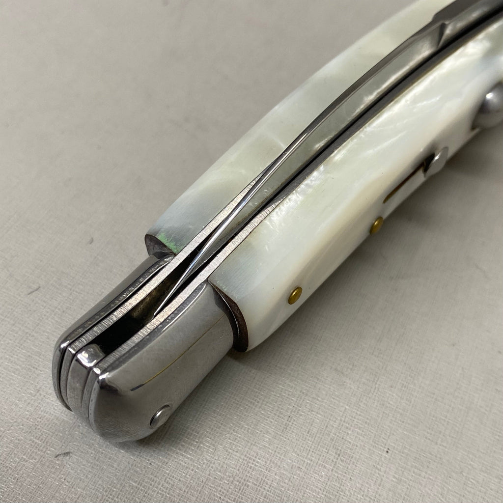 ZA@ ARMED FORCE TACTICAL Handcrafted OTF Pocket Knife  4" Blade 9" Overall Length White ST-6CWP