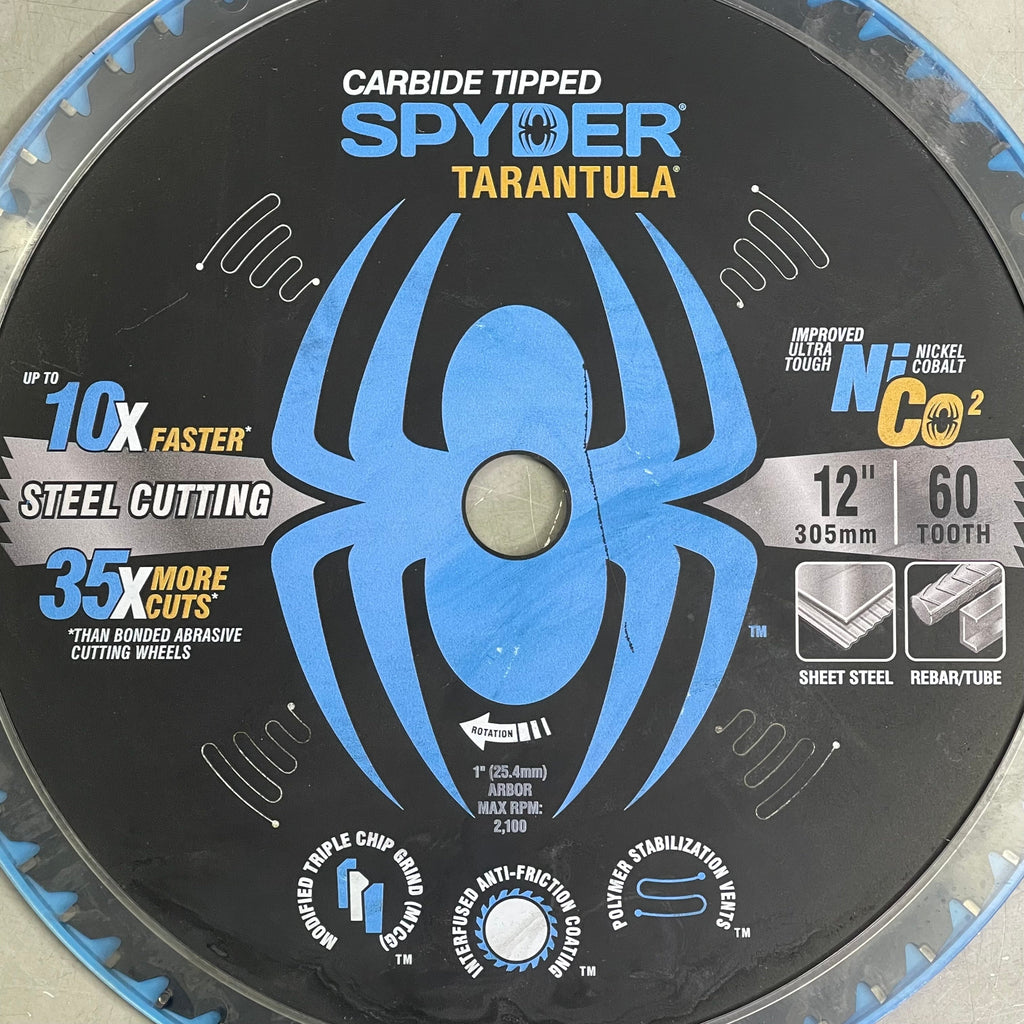 SPYDER Tarantula Steel Cutting Circular Saw Blade 60-Tooth, 12" Black 13505