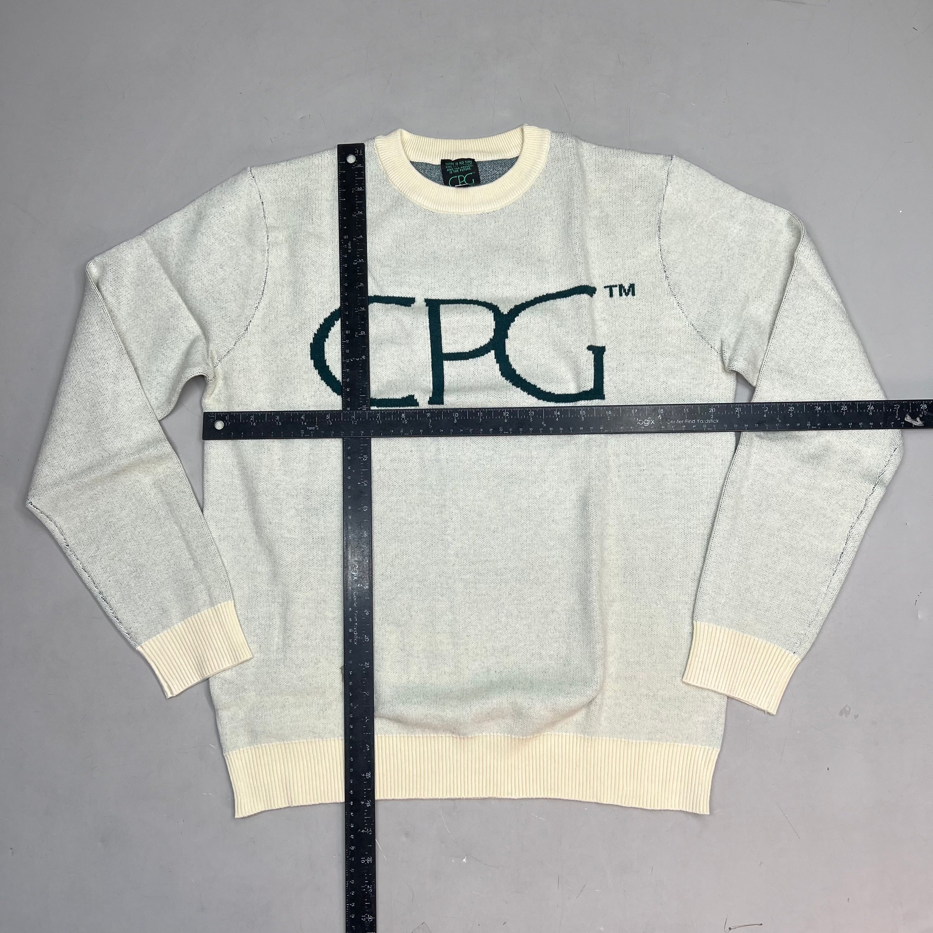 CPG CODEGRAPHY WORLDWIDE Sweater Women's Sz M Green/Crème WCPG-SWTR-NTRL-2022-3