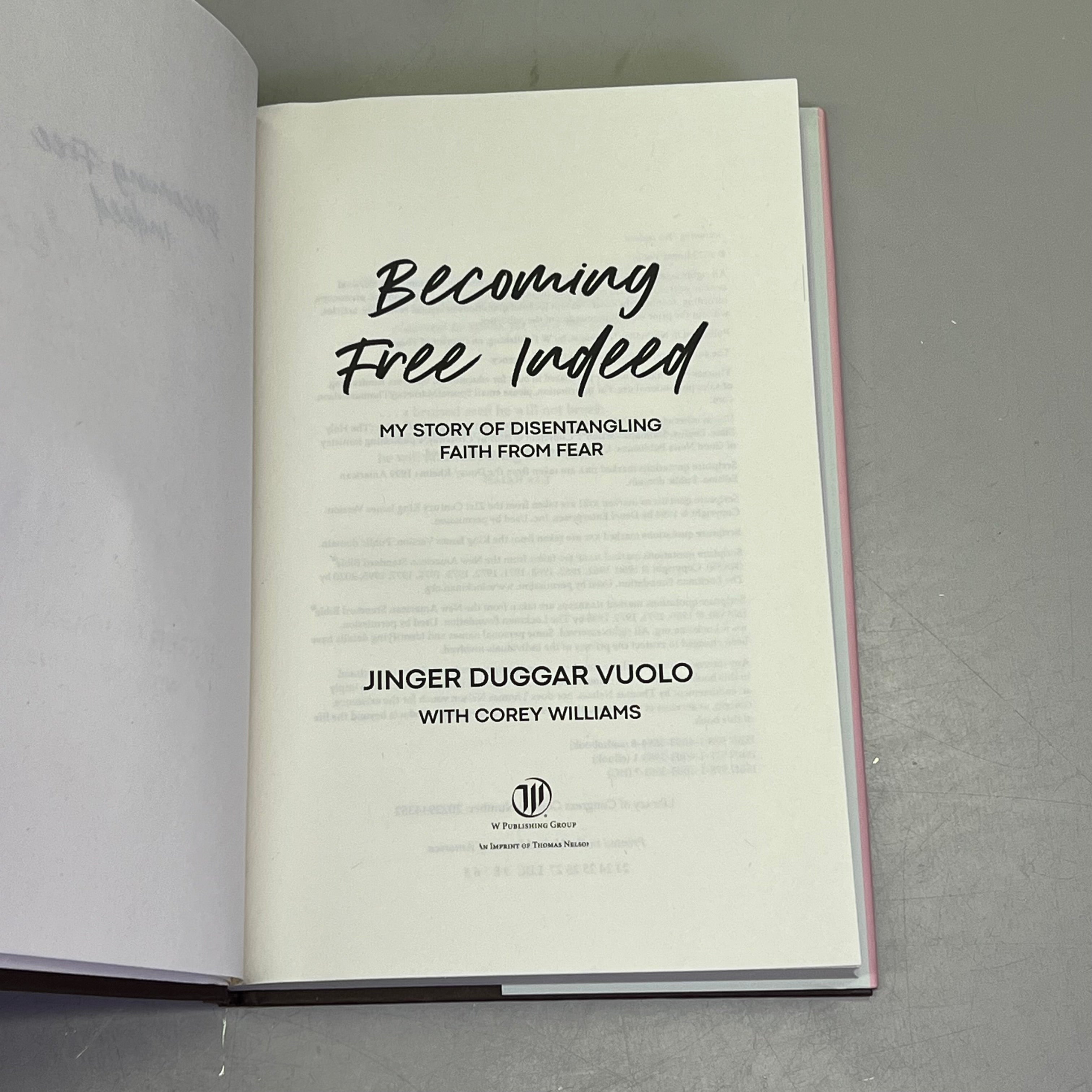 BECOMING FREE INDEED My Story Of Disentangling Faith From Fear Hardback Book