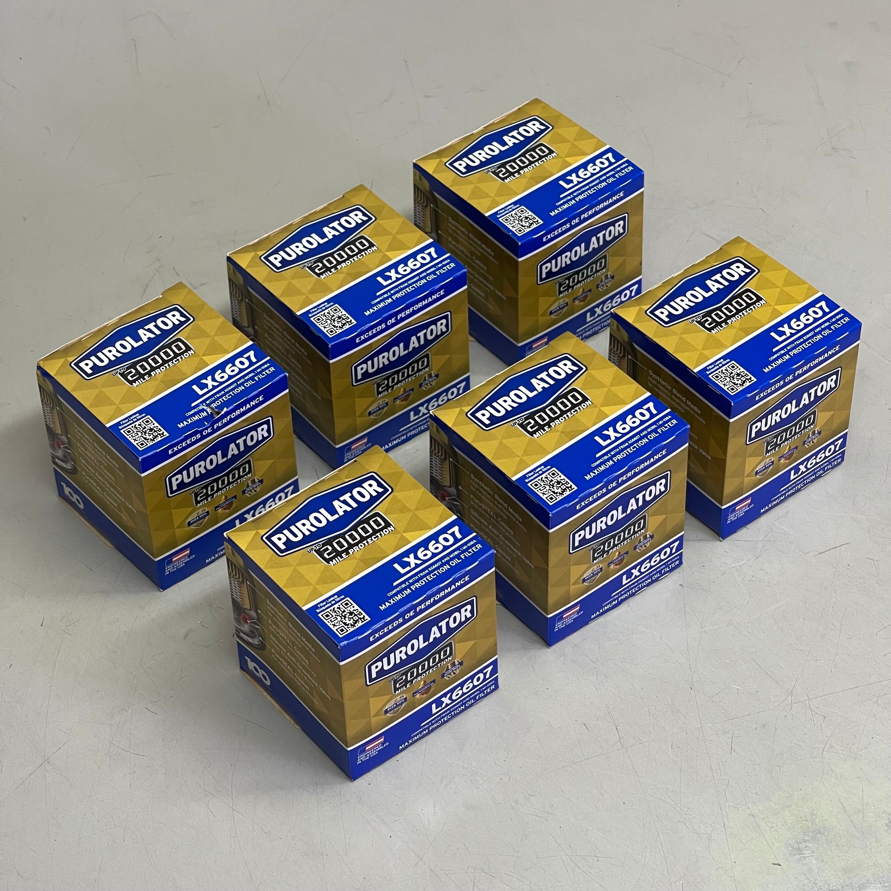 PUROLATOR (6 PACK) Maximum Protection Oil Filter 20000 Miles LX6607