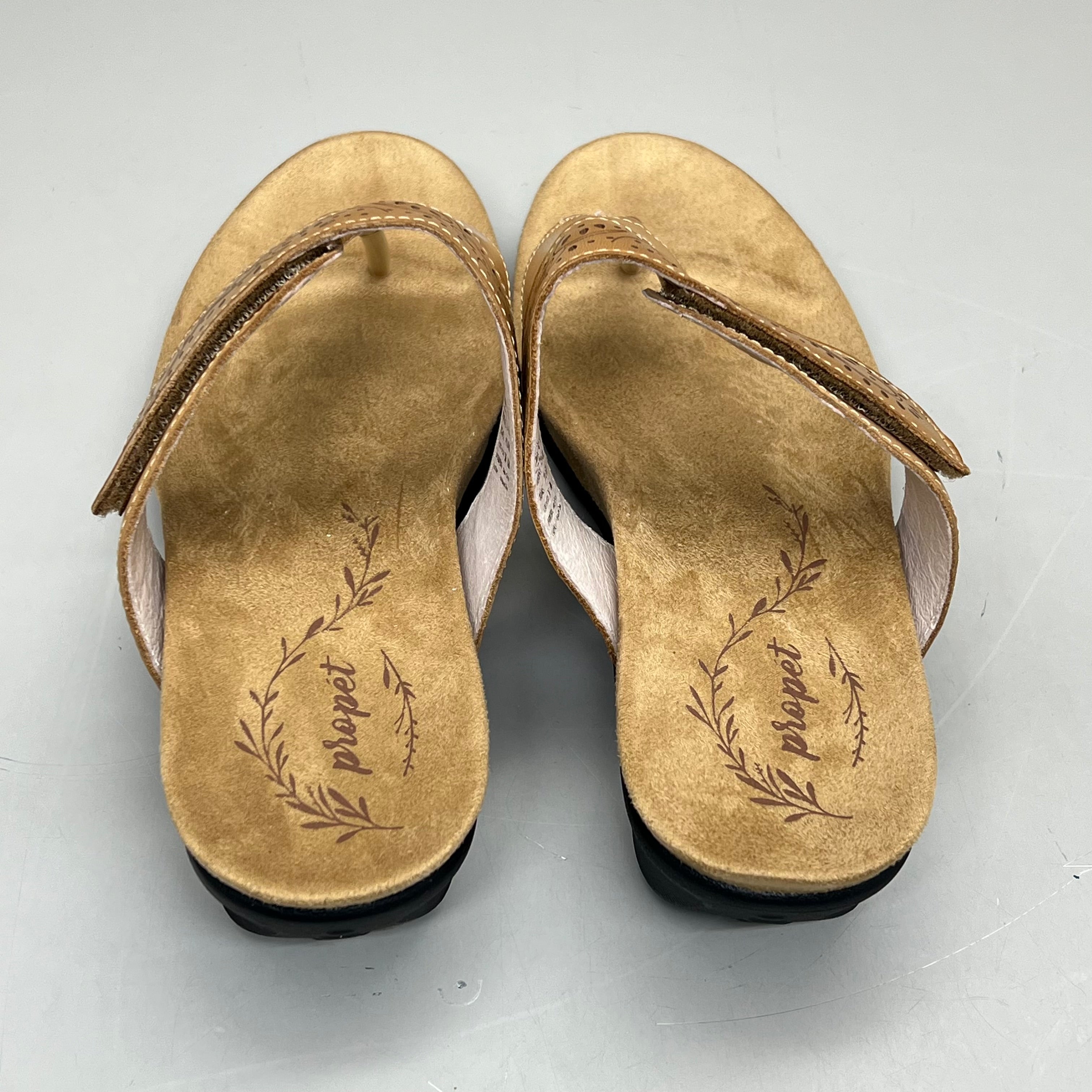 PROPET Wynzie Dressy Adjustable Flip Flop Women's Sz 10 XX(4E) Tan WSX051L