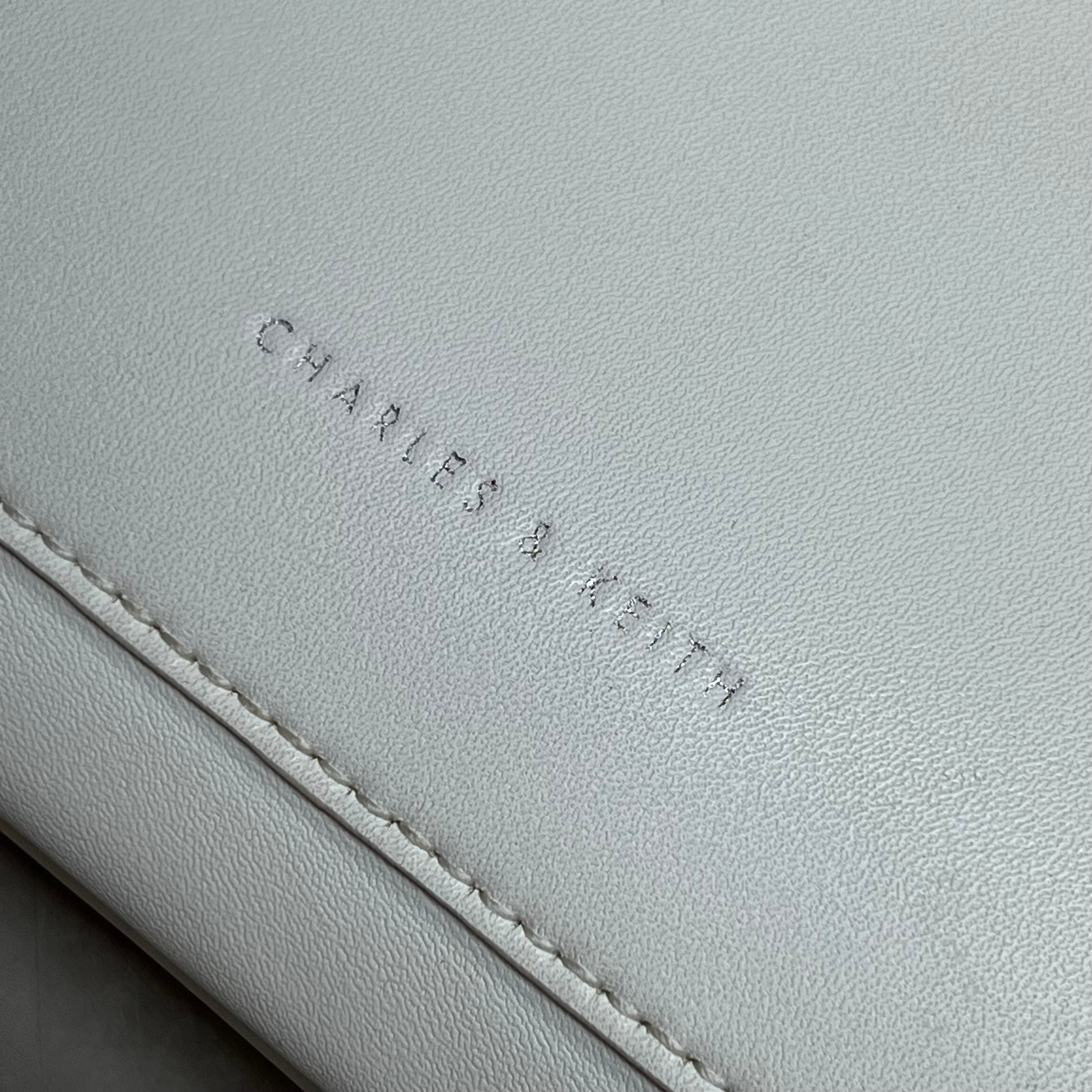 CHARLES & KEITH Rainbow Studded Shoulder Purse Faux Leather 6" x 6" (Pre-Owned)