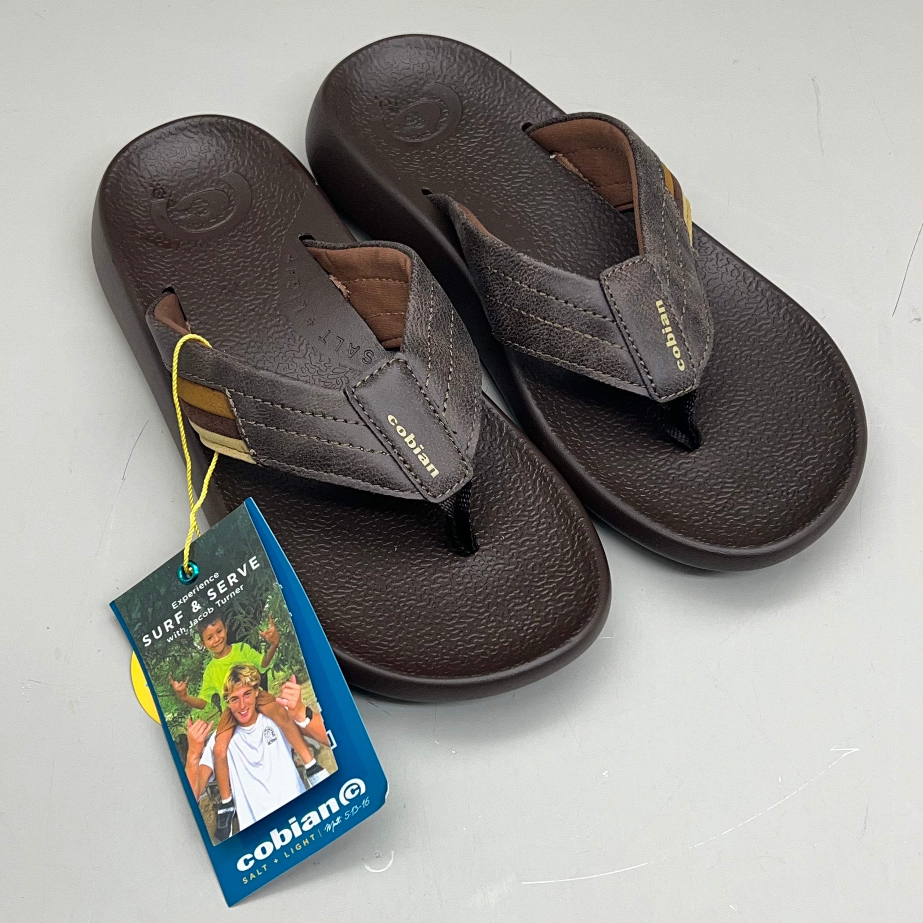COBIAN Kandui Synthetic Leather Strap Men's Sz 8, EU 40 Chocolate KAN25-2011-8